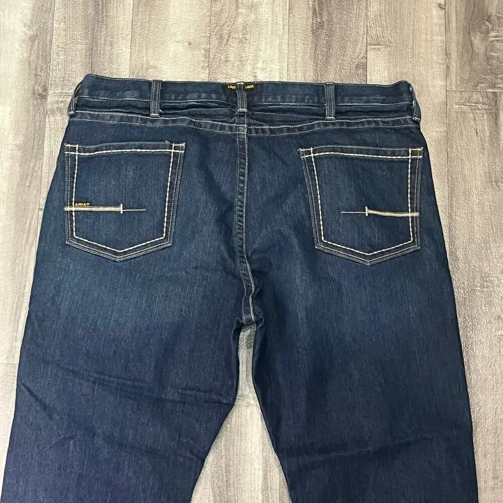 NWOT Ariat Rebar M4 Relax Boot Jeans Mens 42x30 Dark Wash DuraStretch Work Denim